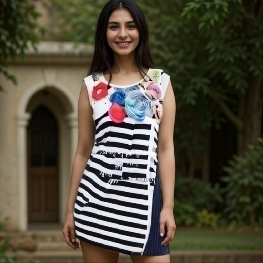 FERATELLI BOUTIQUE NEIMAN MARCUS 4D FLORAL TANK SZ S